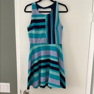 Stylish Blue and Teal Striped Dress